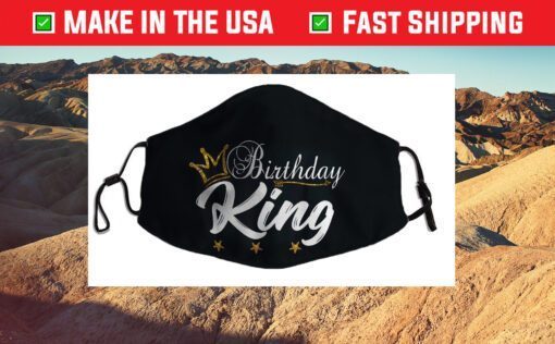 Birthday King Gold Crown Cloth Face Mask