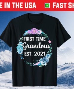 Boho First Time Grandma 2021 Floral Pregnancy Announcement Classic T-Shirt