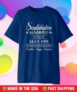 Couple Married Since May 1991, 30th Wedding Anniversary Classic T-Shirt