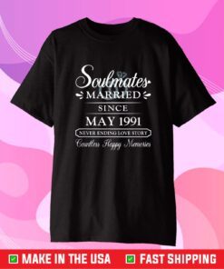 Couple Married Since May 1991, 30th Wedding Anniversary Classic T-Shirt