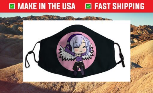 Cute Chibi style Kawaii Anime Girl with wings Cloth Face Mask
