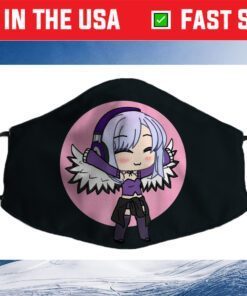 Cute Chibi style Kawaii Anime Girl with wings Cloth Face Mask