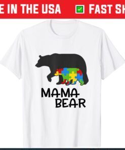 Cute Mama Bear Autism Mom of Boys Girls Mothers Day Gift T-Shirt