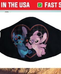 Disney Lilo and Stitch Angel Heart Kisses Cloth Face Mask
