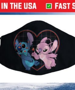 Disney Lilo and Stitch Angel Heart Kisses Cloth Face Mask