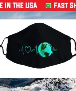 Earth Day Heartbeat Recycling Climate Change Activism Classic Face Mask