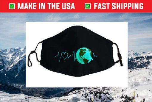 Earth Day Heartbeat Recycling Climate Change Activism Classic Face Mask