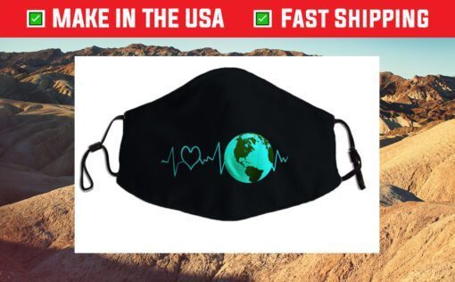 Earth Day Heartbeat Recycling Climate Change Activism Classic Face Mask