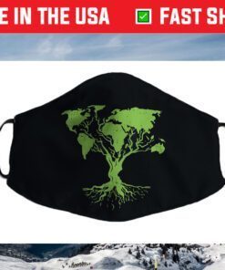 Earth Day Cute World Map Tree Pro Environment Plant Cloth Face Mask