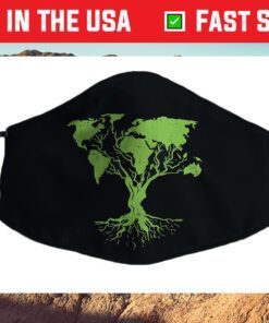 Earth Day Cute World Map Tree Pro Environment Plant Cloth Face Mask