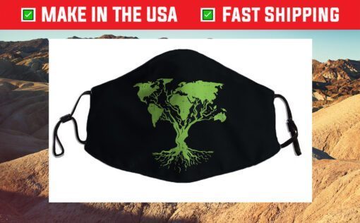 Earth Day Cute World Map Tree Pro Environment Plant Cloth Face Mask