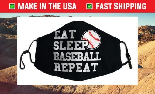 Eat Sleep Baseball Repeat Funny Baseball Player Us 2021 Face Mask