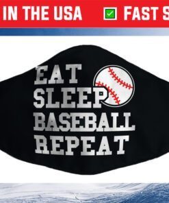 Eat Sleep Baseball Repeat Funny Baseball Player Us 2021 Face Mask