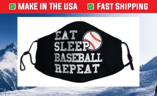 Eat Sleep Baseball Repeat Funny Baseball Player Us 2021 Face Mask