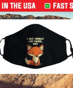 Funny Fox I Just Really Like Foxes Ok Cloth Face Mask