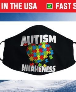 Funny Heart Puzzle Autism Awareness Day Cloth Face Mask