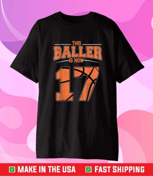 Happy Birthday 17 Year Old Basketball Boys Seventeenth 2004 Cloth T-Shirt