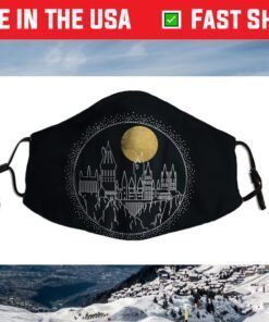 Harry Potter Hogwarts Full Moon Line Art Filter Face Mask