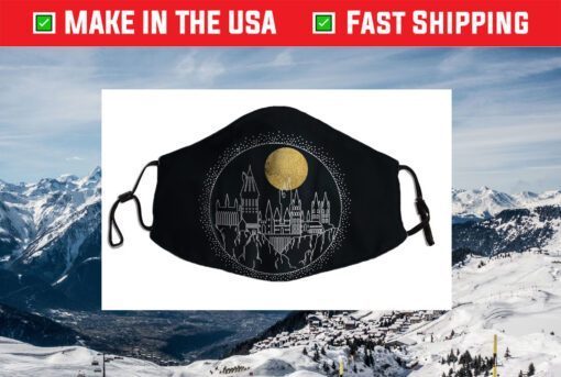 Harry Potter Hogwarts Full Moon Line Art Filter Face Mask