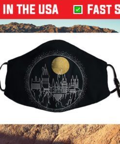 Harry Potter Hogwarts Full Moon Line Art Filter Face Mask