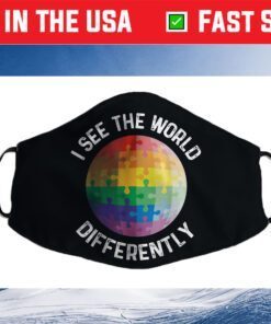 I See The World Differently Autism Awareness Face Mask For Sale