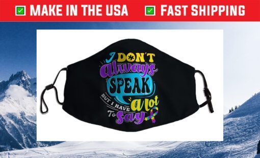 Kids Autism Speak Quote Awareness Month 2021 Autistic Ribbon Cloth Face Mask