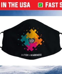 Live Love Accept Autism Awareness, Autism Mom Cloth Face Mask