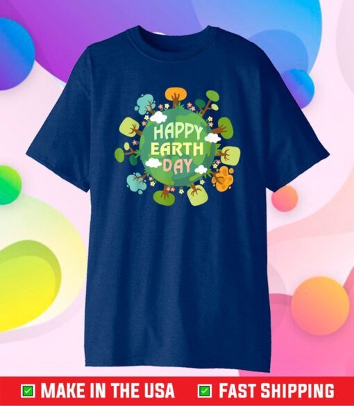 Love Earth Day Everyday Earth Day Tree Flowers Design Unisex T-Shirt