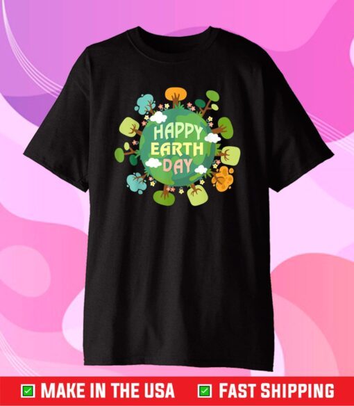 Love Earth Day Everyday Earth Day Tree Flowers Design Unisex T-Shirt