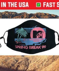 MTV Pastel Colors Beach Spring Break Logo Cloth Face Mask