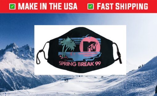 MTV Pastel Colors Beach Spring Break Logo Cloth Face Mask