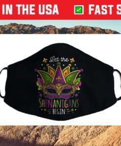 Mardi Gras Costume Let The Shenanigans Begin Mask Cloth Face Mask