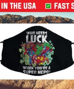 Marvel Super Hero Luck St. Patrick's Day Shamrock Cloth Face Mask