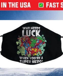 Marvel Super Hero Luck St. Patrick's Day Shamrock Cloth Face Mask