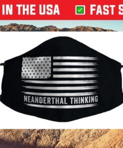 Neanderthal Thinking Funny Meme American Flag Vintage Cloth Face Mask