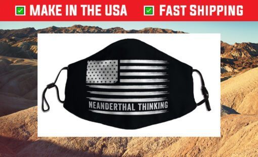 Neanderthal Thinking Funny Meme American Flag Vintage Cloth Face Mask