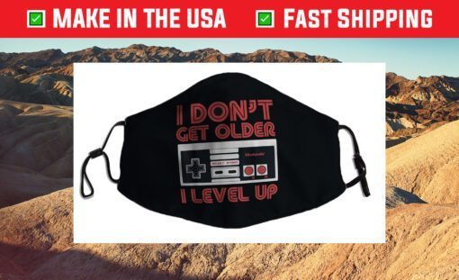 Nintendo I Don't Get Older I Level Up SNES Controller Cloth Face Mask