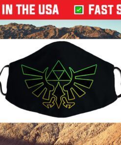 Nintendo Zelda Hyrule Crest Triforce Neon Outline Cloth Face Mask