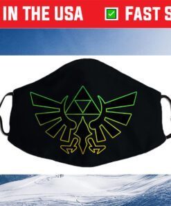 Nintendo Zelda Hyrule Crest Triforce Neon Outline Cloth Face Mask