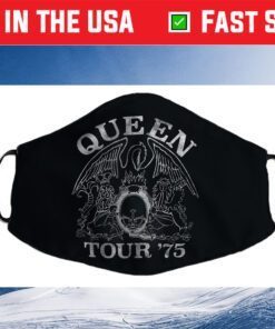 Queen Official Tour 75 Crest Logo Filter Face Mask