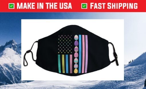 Easter American Flag Outfit Easter Eggs Girl Vintage Cloth Face Mask