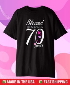 Vintage Happy 70 years Blessed by God for 70th birthday Classic T-Shirt