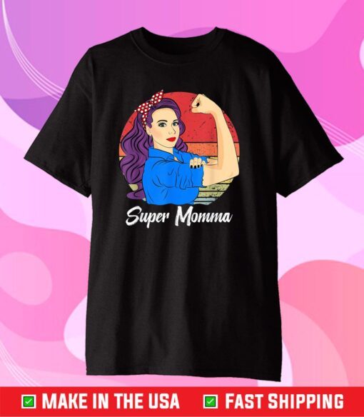 Vintage Mother’s Day Sunset Retro Super Momma Unisex T-Shirt