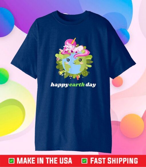 happy earth day unicorn for toddler, girls, and sisters Classic T-Shirt