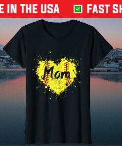 Baseball Heart Mom Softball Us 2021 T-Shirt