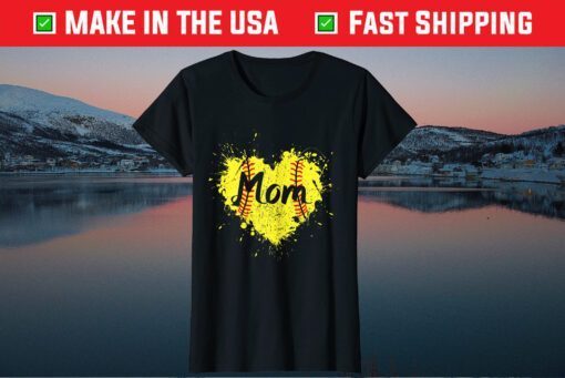 Baseball Heart Mom Softball Us 2021 T-Shirt