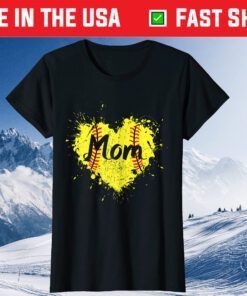 Baseball Heart Mom Softball Us 2021 T-Shirt