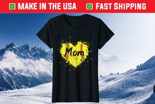 Baseball Heart Mom Softball Us 2021 T-Shirt