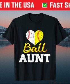 Baseball Softball Ball Heart Aunt Classic T-Shirt