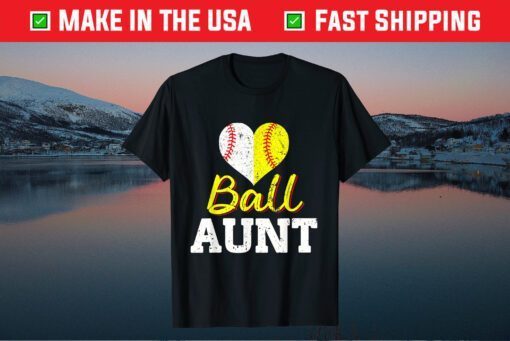 Baseball Softball Ball Heart Aunt Classic T-Shirt